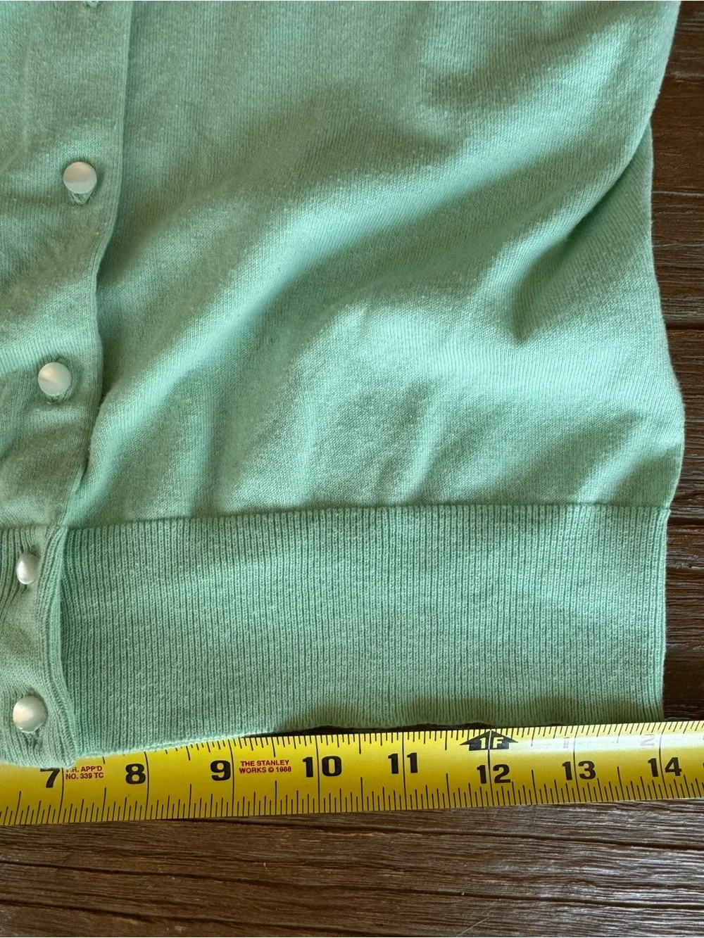 Vintage J. Crew Jackie Cardigan Sweater Womens M Mint Green Cotton Blend RN77388